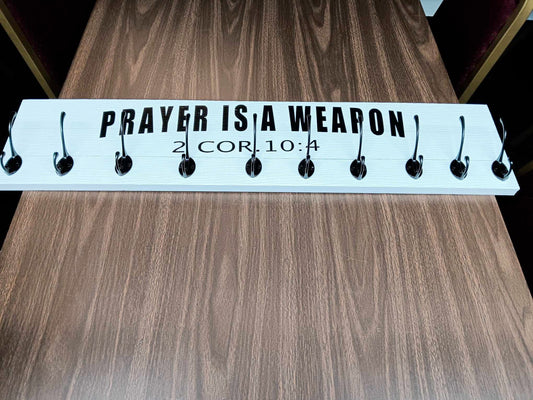 Coat Rack-10 hooks(Prayer Is A Weapon) (Add A Name)