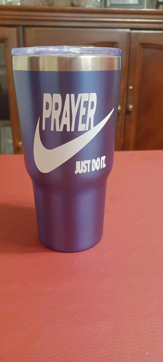 Cup-20oz. stainless steel(blue) -Prayer Just Do It